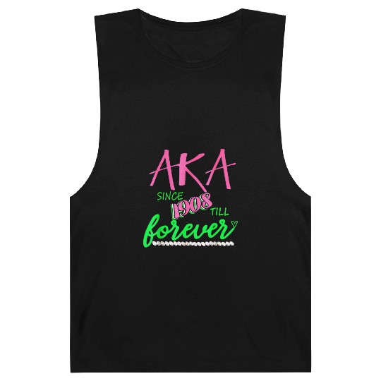 AKA Sorority Alpha Kappa Pink And Green Twenty Pea Barnard Tanks