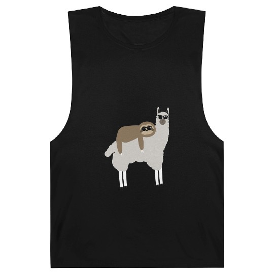 funny sloth riding llama - cute animals lover gift Barnard Tanks