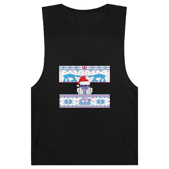 R2D2 Ugly Christmas Sweater Barnard Tanks
