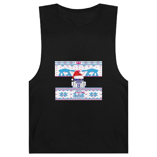 R2D2 Ugly Christmas Sweater Barnard Tanks
