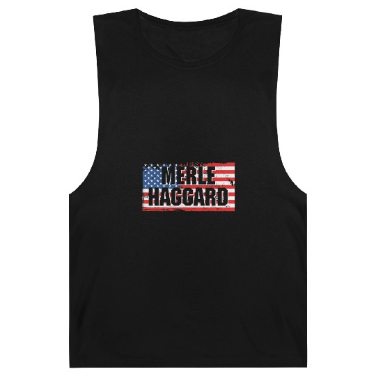 Vintage Graphic Merle Haggard On Flag Barnard Tanks