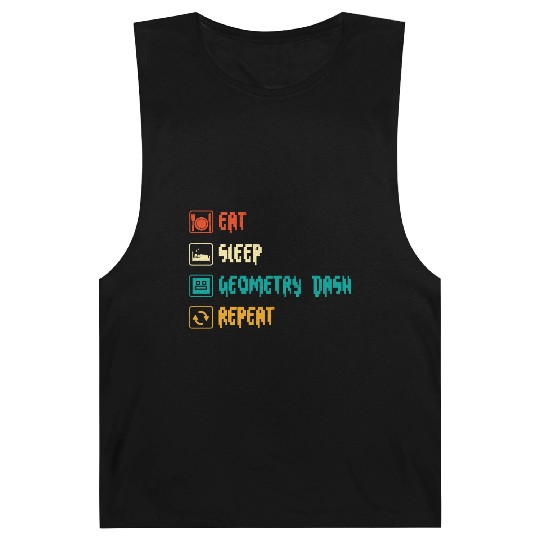 Eat sleep geometry dash repeat retro Jumper Repeat Barnard Tanks
