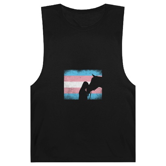Transgender Pride Horse Rainbow LGBTQ Trans Flag Barnard Tanks