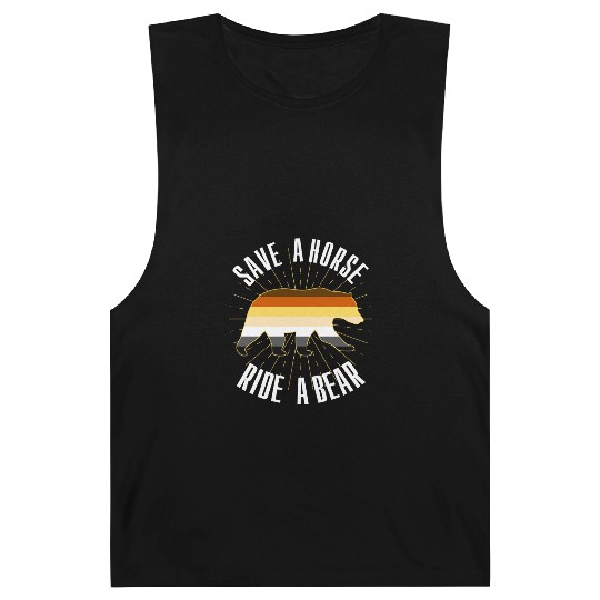 Save A Horse Ride A Bear Gay Bear Brotherhood Barnard Tanks