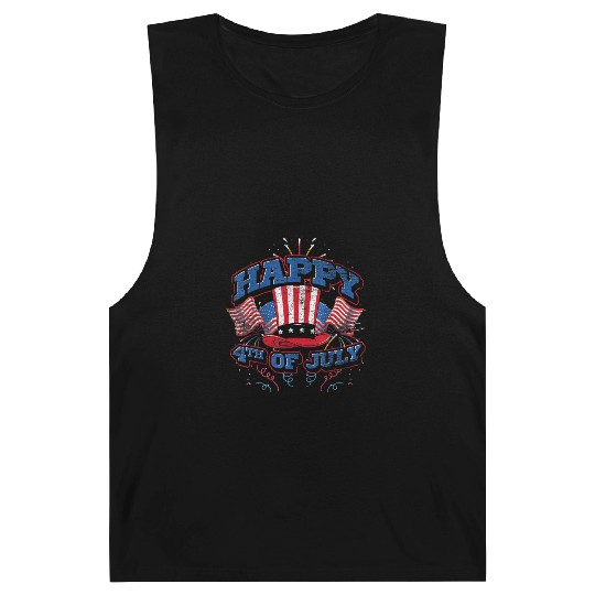 Happy 4th Of July US Flag Liberty American Barnard Tanks