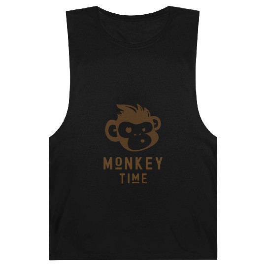 It's Monkey Time Cute Funny Monkey Face Barnard Tanks