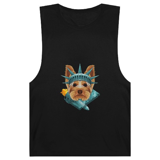 Statue Of Liberty Yorkshire Terrier 4th Of July US Barnard Tanks
