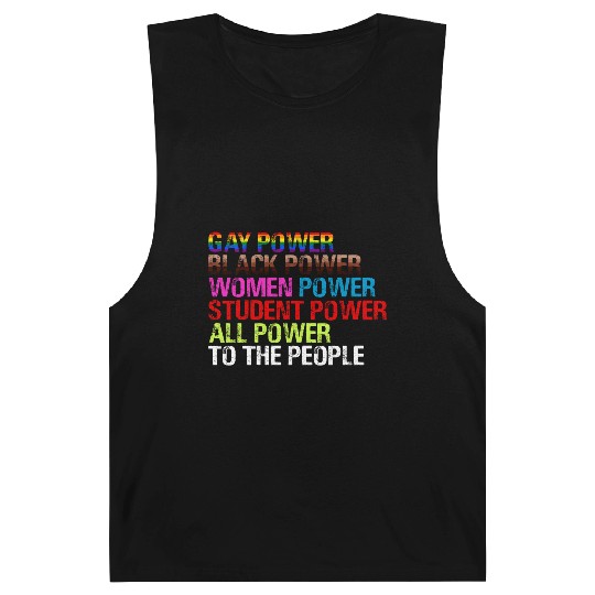 Gay Power Black Power Women Power LGBTQ Gay Pride Barnard Tanks