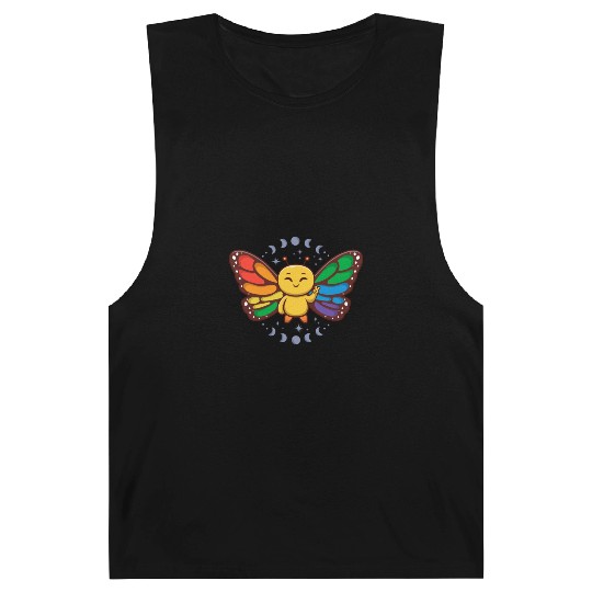 LGBTQ Rainbow Flag Monarch Butterfly Pride Month Barnard Tanks