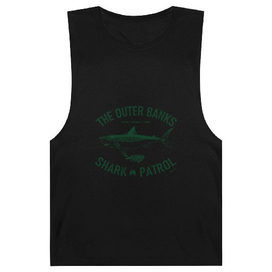 OBX Shark Patrol OBX Vintage Dark Green Barnard Tanks