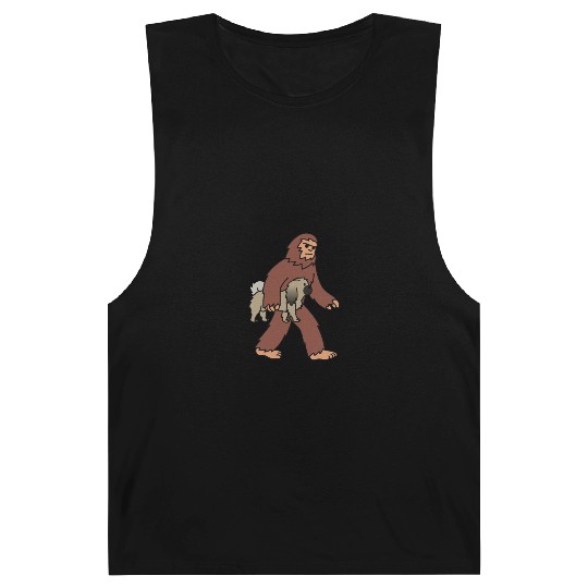 Bigfoot Sasquatch Walking Pekingese Barnard Tanks