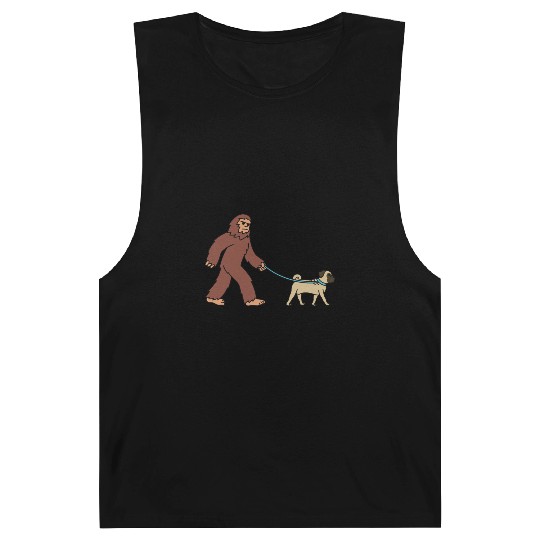 Bigfoot Sasquatch Walking Pug Barnard Tanks