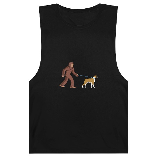 Bigfoot Sasquatch Walking Boxer Dog Barnard Tanks