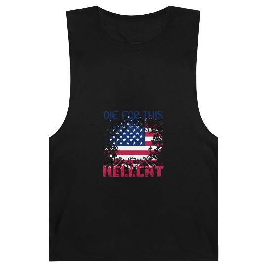 Die For This Hellcat- Vintage US Flag Barnard Tanks