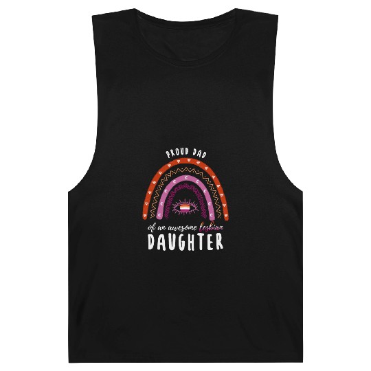 Rainbow Dad Lesbian Daughter Barnard Tanks