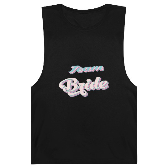 Bachelorette party team bride coul retro pink Barnard Tanks