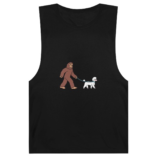 Bigfoot Sasquatch Walking Poodle Barnard Tanks