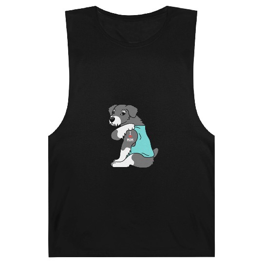 I Love Mom Tattoo Schnauzer Barnard Tanks