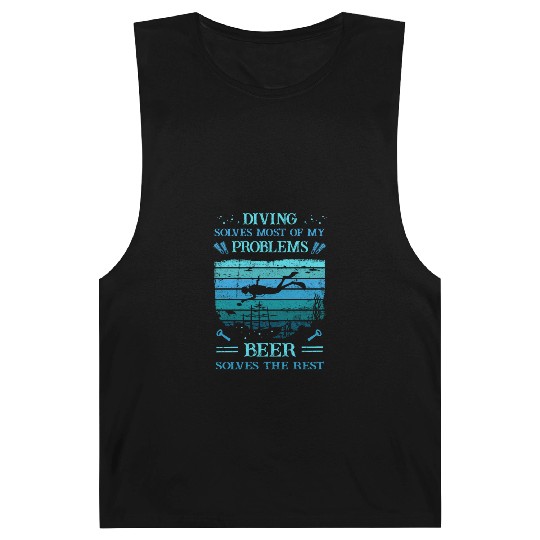 Diver -Scuba - Diving Solves Most Of My Problems Barnard Tanks
