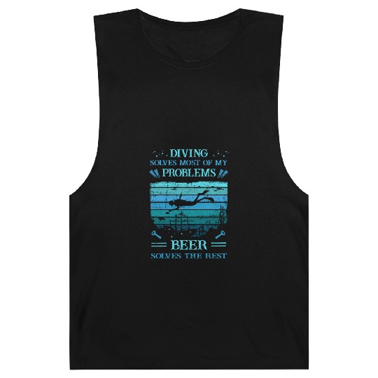 Diver -Scuba - Diving Solves Most Of My Problems Barnard Tanks