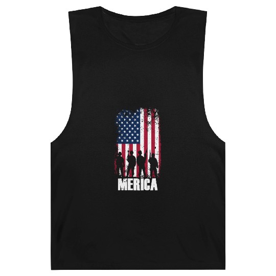 MERICA Independence Day USA 4th of July gift Barnard Tanks
