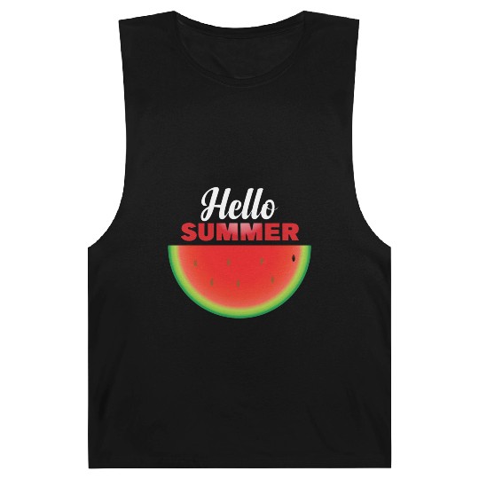 Hello Summer, Hello summer slogan on watermelon Barnard Tanks