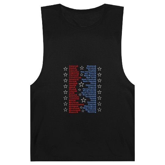 Patriotic Fifty States Red White Blue Barnard Tanks