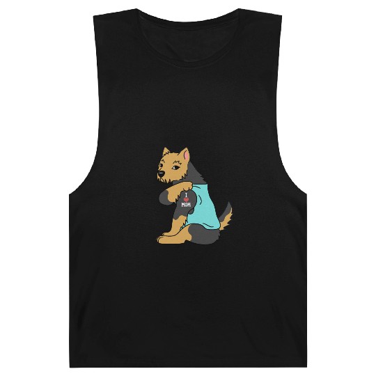 I Love Mom Tattoo Yorkshire Terrier Barnard Tanks