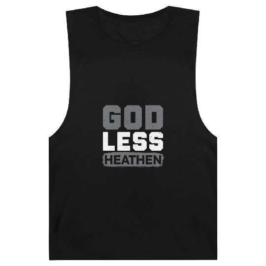 Godless Heathen Anti-Religion Agnostic Atheist Barnard Tanks