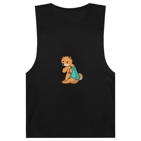 I Love Mom Tattoo Pomeranian Barnard Tanks