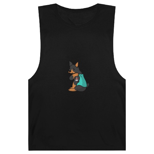 I Love Mom Tattoo Doberman Barnard Tanks
