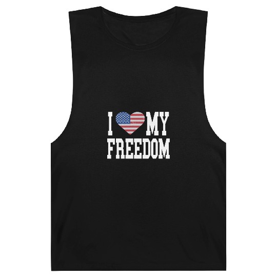 Patriotic American Flag I Heart Freedom, I Love Barnard Tanks
