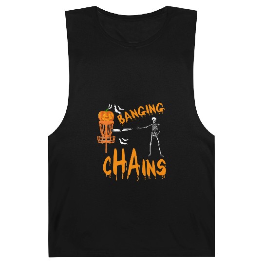 Halloween Funny Disc Golf Frolf skeleton Costume Barnard Tanks