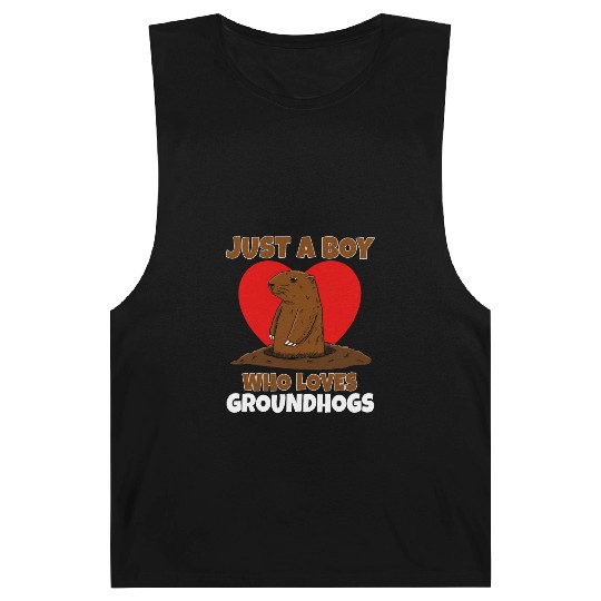 Just A Boy Who Loves Groundhog Barnard Tanks