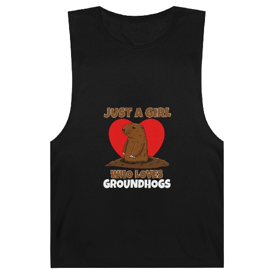 Just A Girl Who Loves Groundhog Barnard Tanks