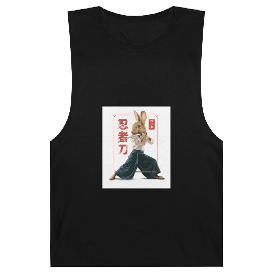 Rabbit with katana Rabbit with katana gift inspira Barnard Tanks