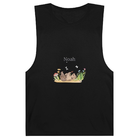Forest Animal Bear Flowers Name Noah Barnard Tanks