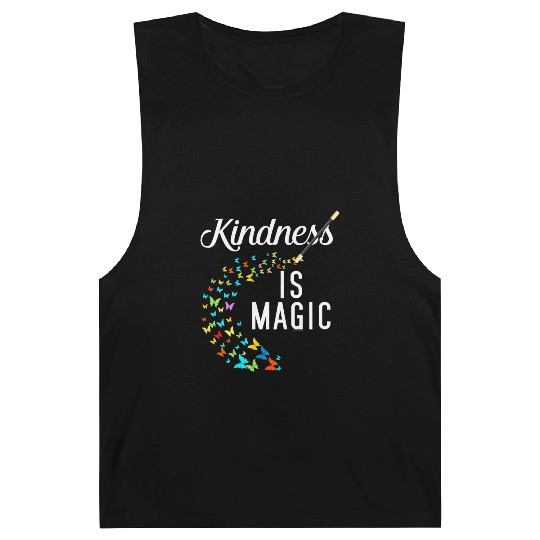 Womens Kindness is Magic Butterflies Kind Teacher Barnard Tanks