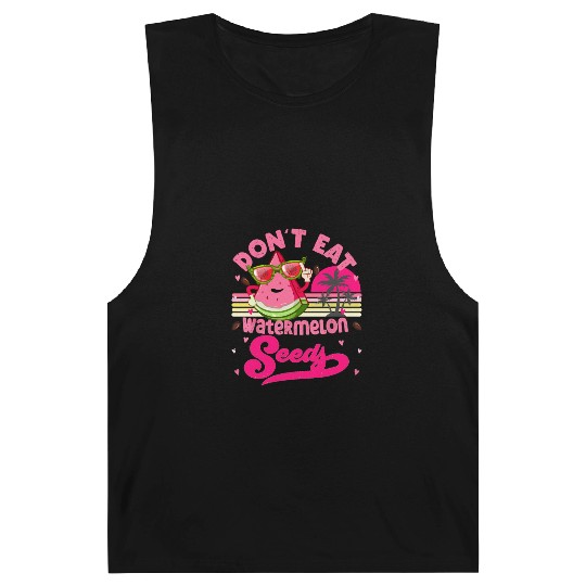 Don't Eat Watermelon Seeds Maternity Summer Fruit Barnard Tanks