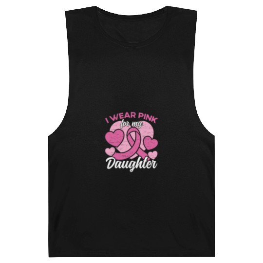 I Wear Pink For My Daughter Breast Cancer Barnard Tanks
