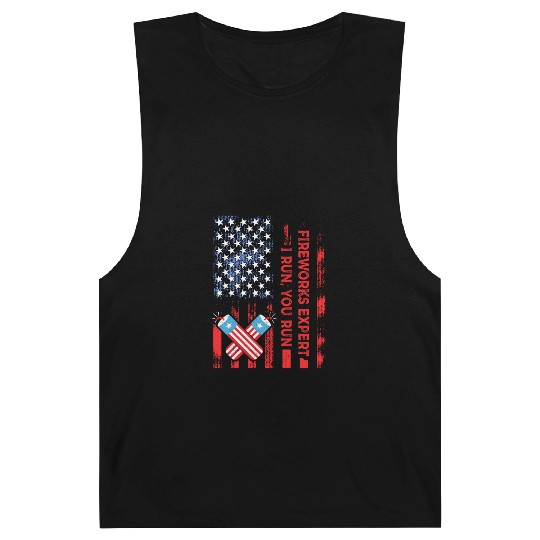 Fireworks Expert I Run You Run Funny 4th Of July Barnard Tanks