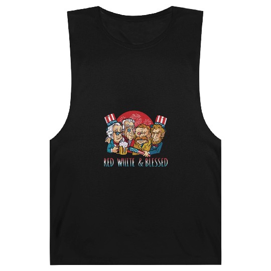 Blessed America American President USA 4th Of July Barnard Tanks