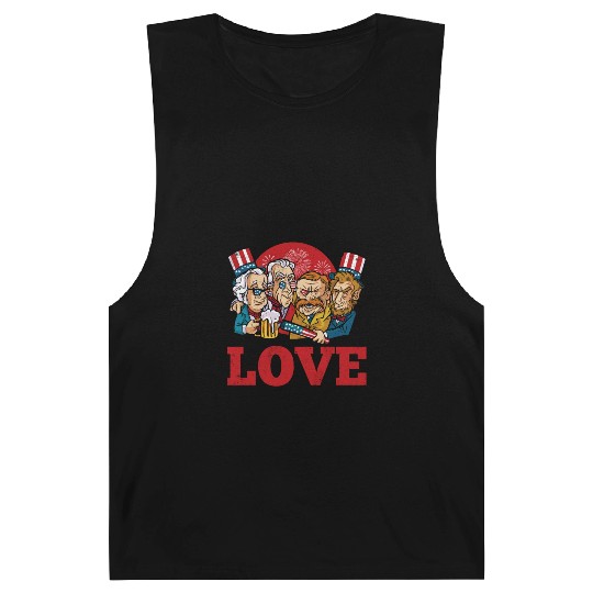 Love America American Presidents USA 4th Of July Barnard Tanks