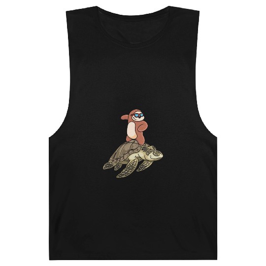 Sloth Surfing Turtle Slow Animal Lover Barnard Tanks