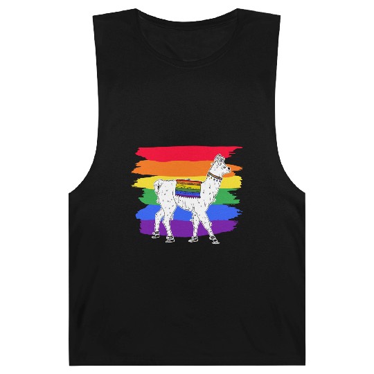 LGBTQ Llama Alpaca Women Gay Lesbian Llama Barnard Tanks