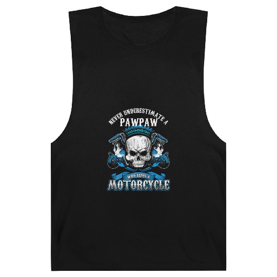 Pawpaw Biker Never Underestimate Motorcycle Skull Barnard Tanks
