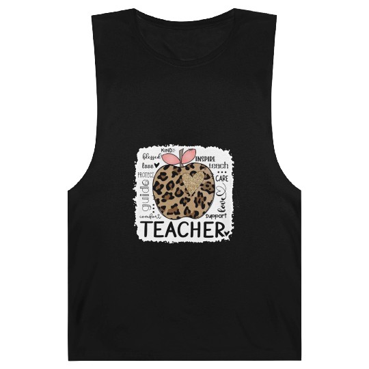 Leopard Apple Teacher Life Back To School 2022 Barnard Tanks