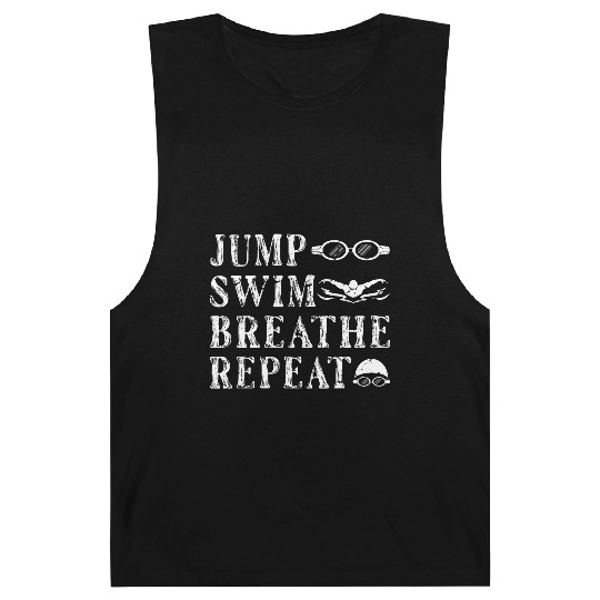 Jump Swim Breathe Repeat Swimming Swimmer Barnard Tanks