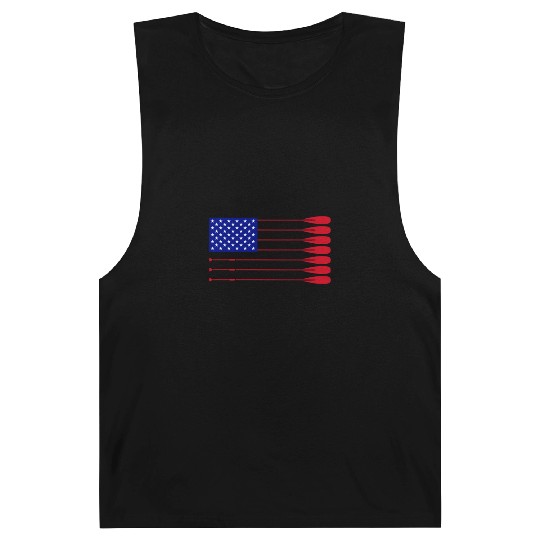 Cool American Flag Rowing Oar Funny Paddle Lover Barnard Tanks