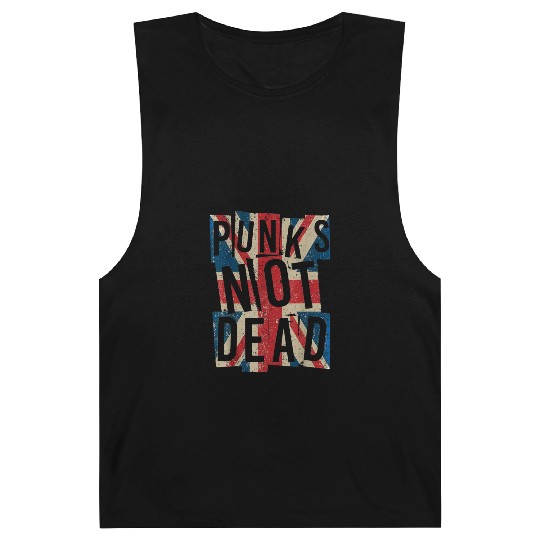 Punks Not Dead Vintage UK London Flag Punk Is Not Barnard Tanks
